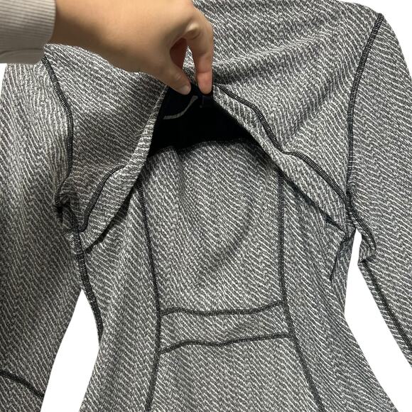 Lululemon Define Jacket Women's Sz 6 Heathered Herringbone Black Luon Outdoors - Picture 9 of 9